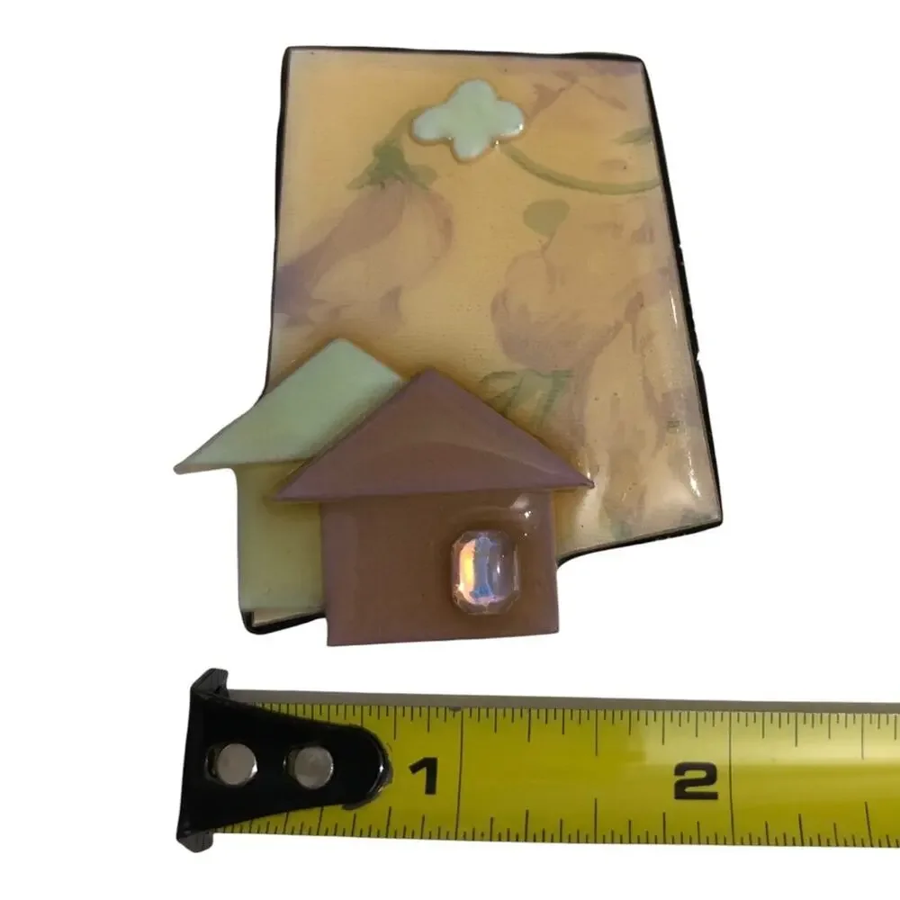 Vintage Lucinda Whimsical House Pin Brooch